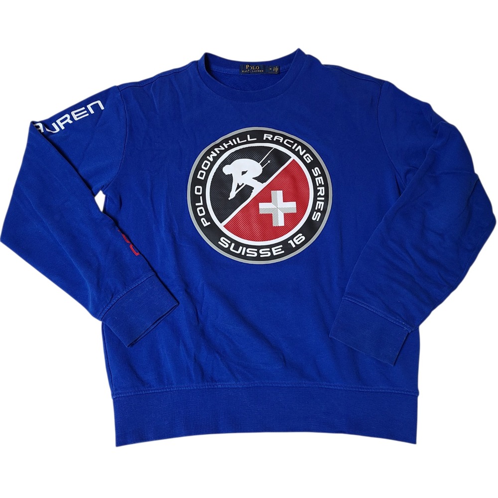 Polo Ralph Lauren Sweatshirt Mens M Blue Downhill Racing Series Suisse 16